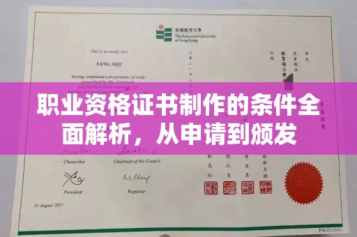 淅川职业资格证书制作的条件全面解析，从申请到颁发