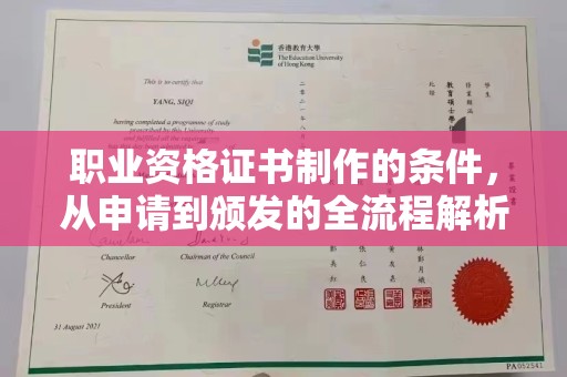 淅川职业资格证书制作的条件，从申请到颁发的全流程解析